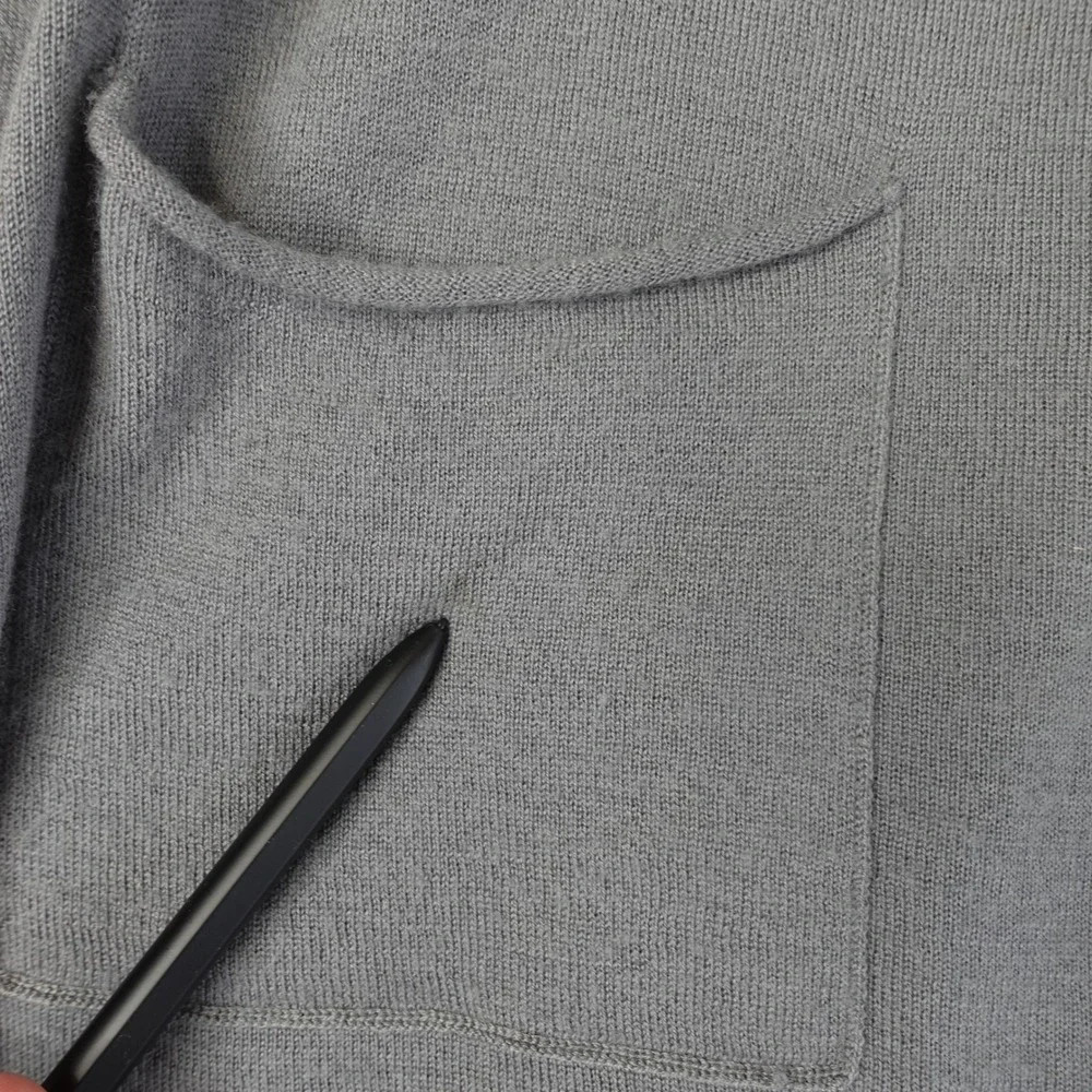 Club Monaco Top Womens XS Gray Cashmere Tunic Sweater Pockets Minimalist Capsule